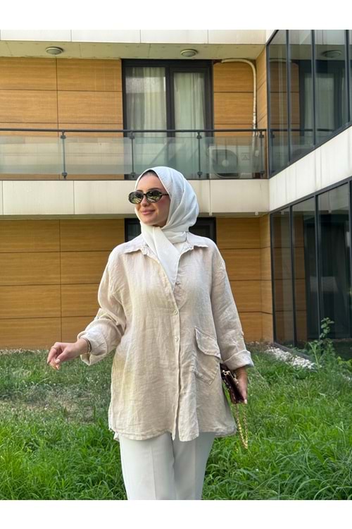İTHAL KETEN GÖMLEK - TAŞ - STD