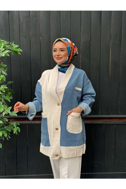 TRİKO KOT HIRKA - MAVİ - L-XL