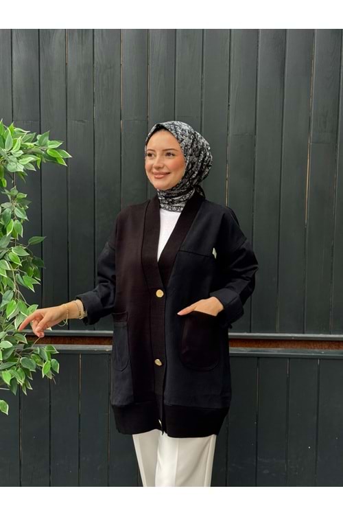 TRİKO KOT HIRKA - SİYAH - L-XL