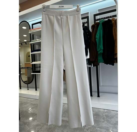 ÇELİK ÖRME TRİKO PANTOLON - KREM - STD STD