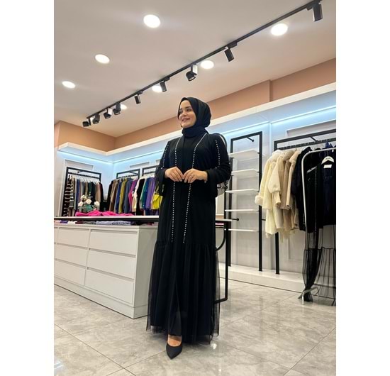 İNCİ ABAYA - SİYAH - 1
