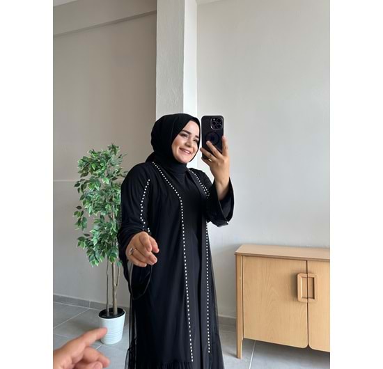 İNCİ ABAYA - SİYAH - 1