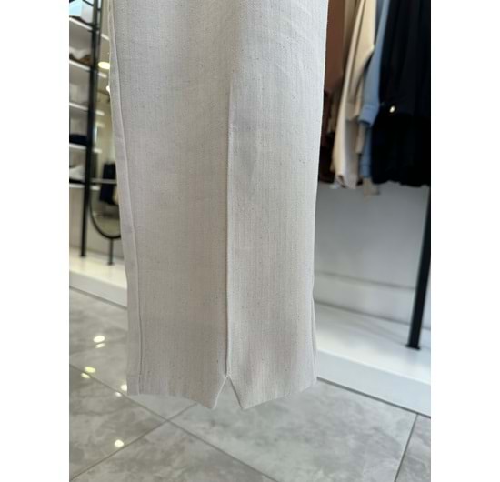KETEN PANTOLON - KREM - L