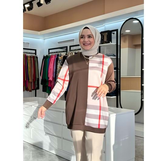 KARELİ SWEAT - KAHVERENGİ - L-XL