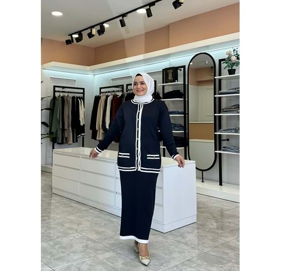 MERSERİZE ETEK TAKIM - LACİVERT - STD