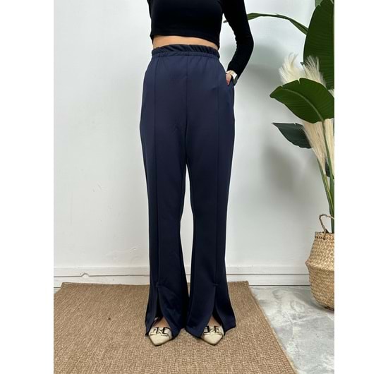 İSPANYOL YIRTMAÇ PANTOLON - LACİVERT - L-XL