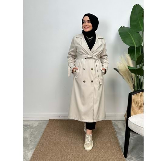 YONCA TRENCH - KREM - 38