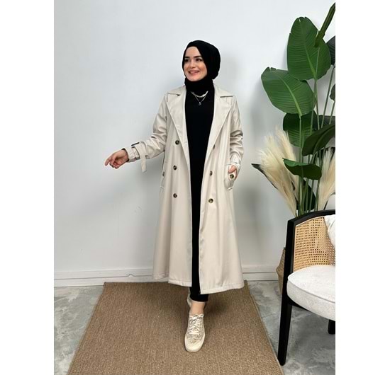 YONCA TRENCH - KREM - 38