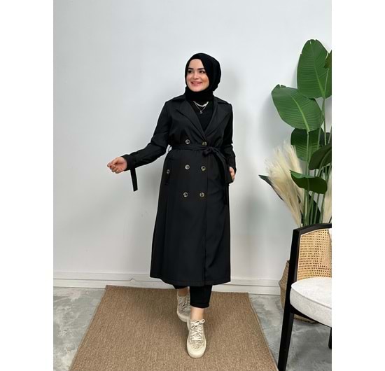 YONCA TRENCH - SİYAH - 38