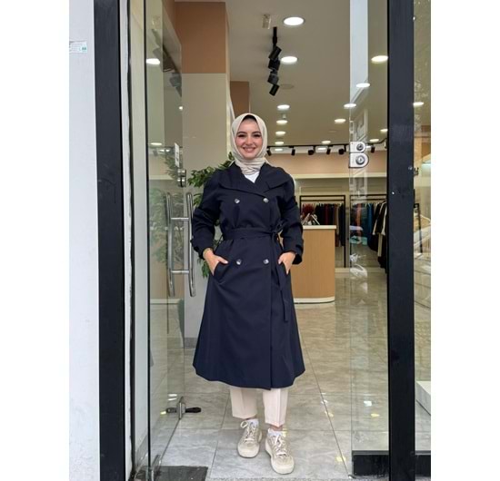LOVE TRENCH - LACİVERT - STD