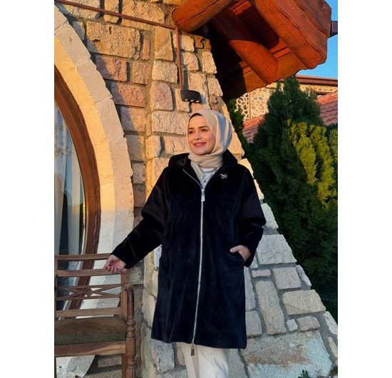 ANGORA PALTO - SİYAH - 1