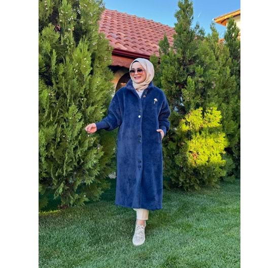 ANGORA UZUN DÜĞMELİ KABAN - LACİVERT - 3