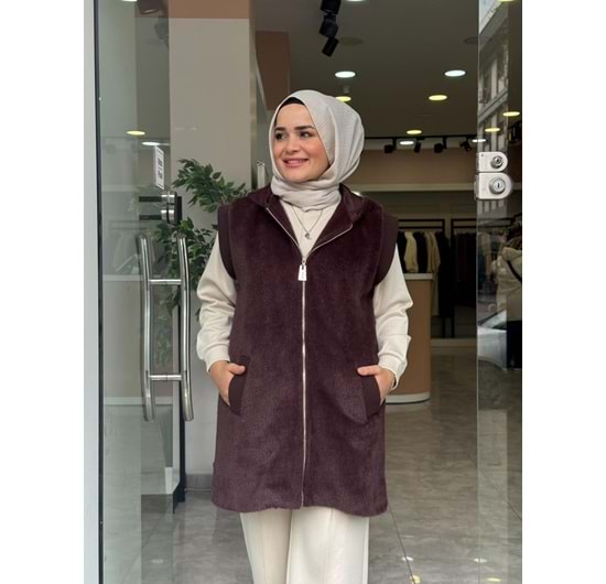 ANGORA YELEK - KAHVERENGİ - 1