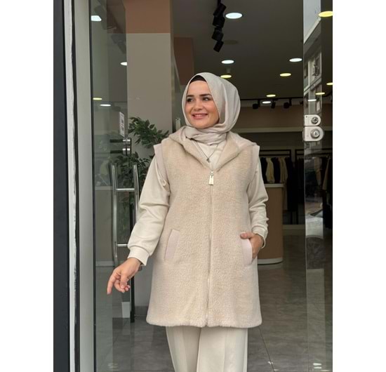 ANGORA YELEK - KREM - 1