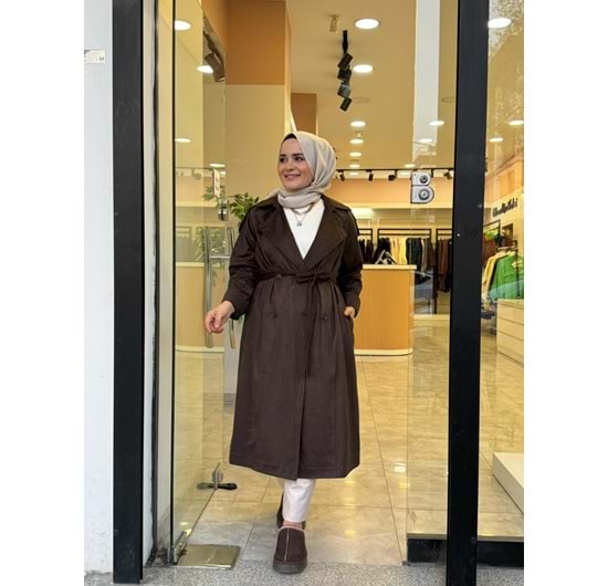 SÜET TRENCH - KAHVERENGİ - L
