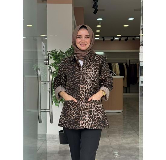 LEOPAR CEKET - KAHVERENGİ - S-M