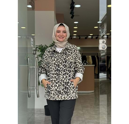 LEOPAR CEKET - KREM - S-M