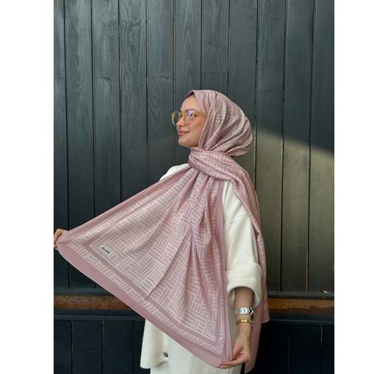 ÇİZGİ ŞAL - PEMBE - STD