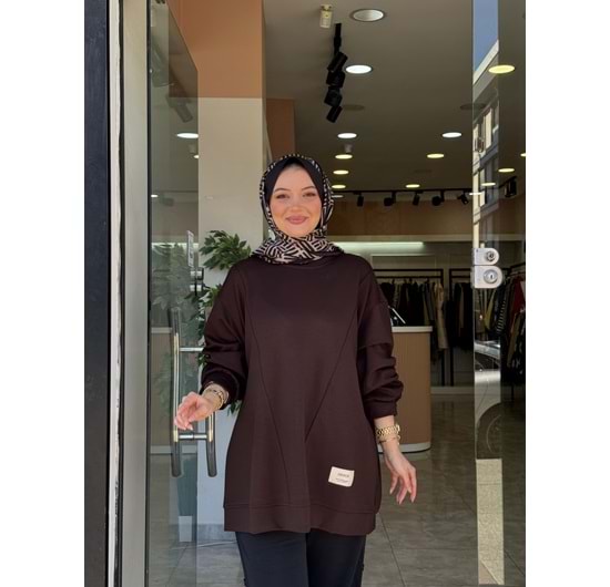 ÜÇGEN SWEAT - KAHVERENGİ - L-XL