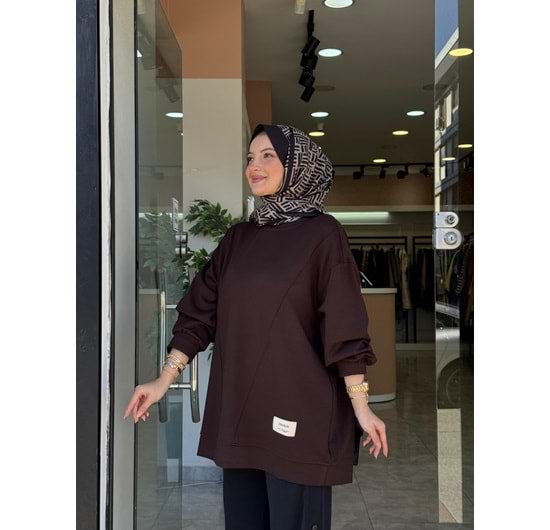ÜÇGEN SWEAT - KAHVERENGİ - L-XL
