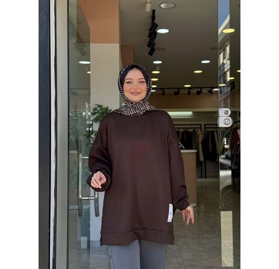 DÜZ SWEAT - KAHVERENGİ - L-XL