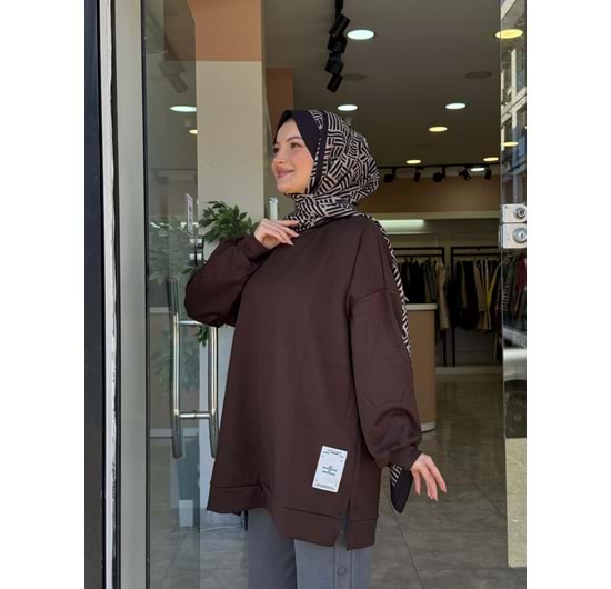 DÜZ SWEAT - KAHVERENGİ - L-XL