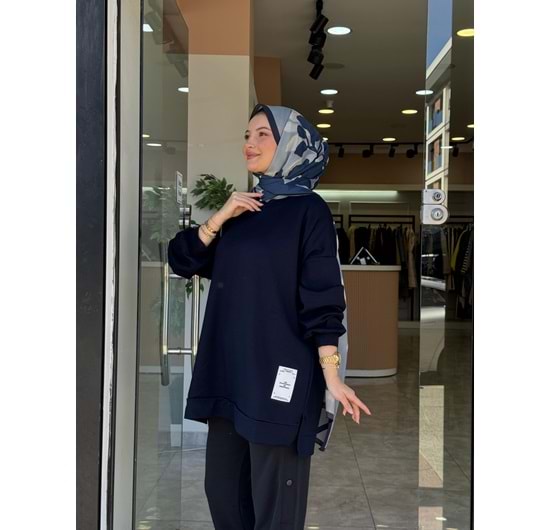 DÜZ SWEAT - LACİVERT - L-XL