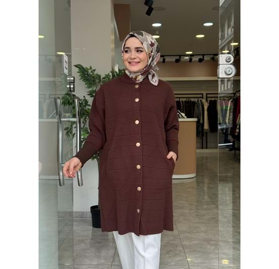 HİFA ANGORA HIRKA - KAHVERENGİ - STD