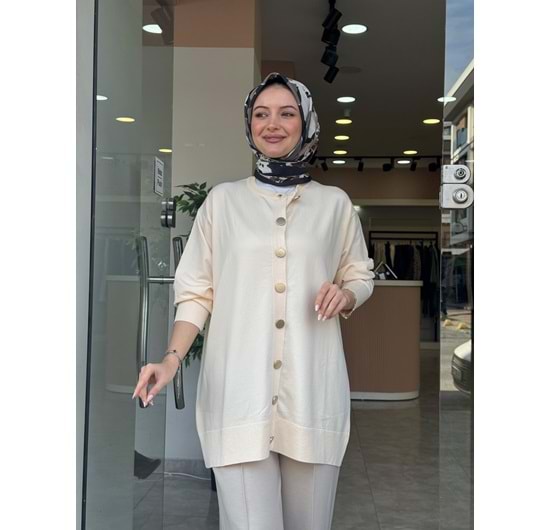 EMİNE MERSERİZE HIRKA - EKRU - STD