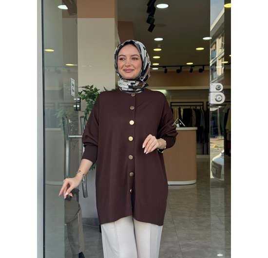 EMİNE MERSERİZE HIRKA - KAHVE - STD