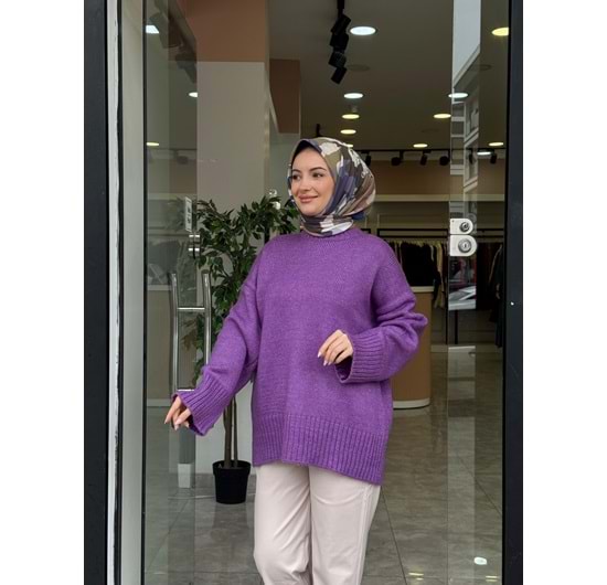 NİL TRİKO KAZAK - MOR - STD