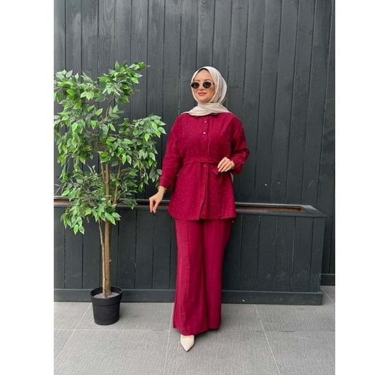 VELVET TAKIM - BORDO - L-XL