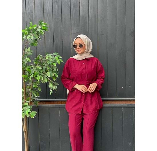 VELVET TAKIM - BORDO - L-XL