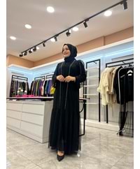 İNCİ ABAYA - SİYAH - 1