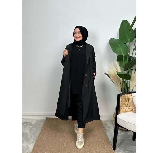 YONCA TRENCH - SİYAH - 38