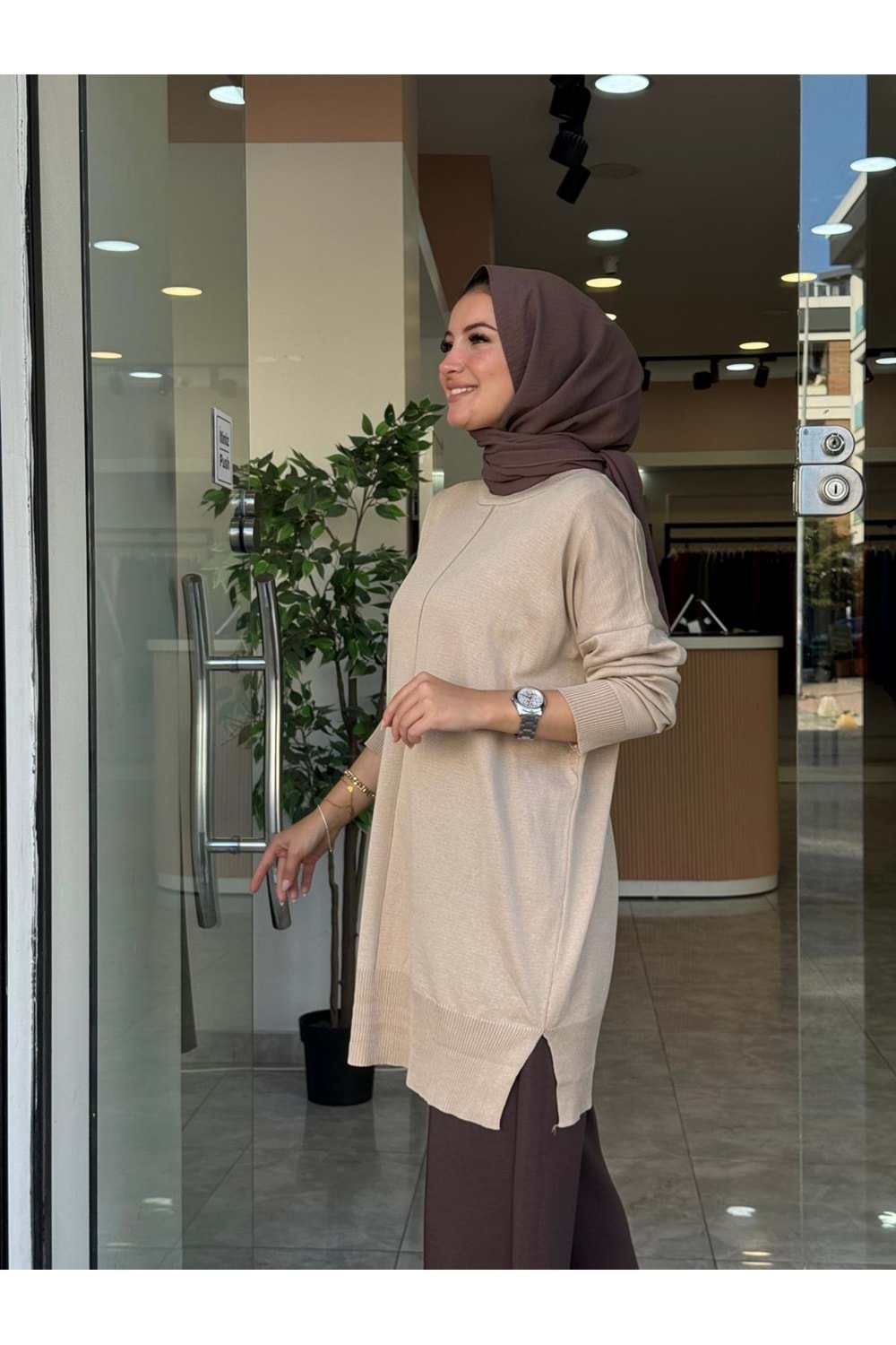 NİSA TRİKO TUNİK - BEJ - STD