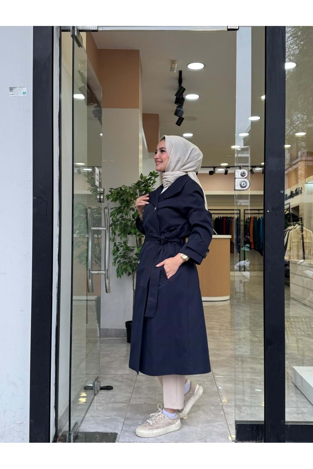 LOVE TRENCH - LACİVERT - STD