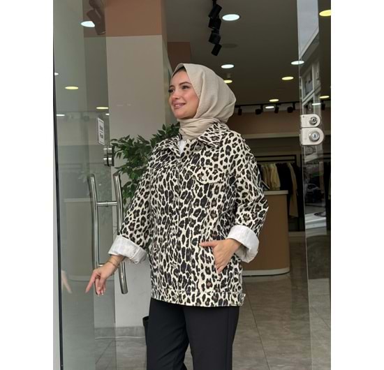 LEOPAR CEKET - KREM - S-M