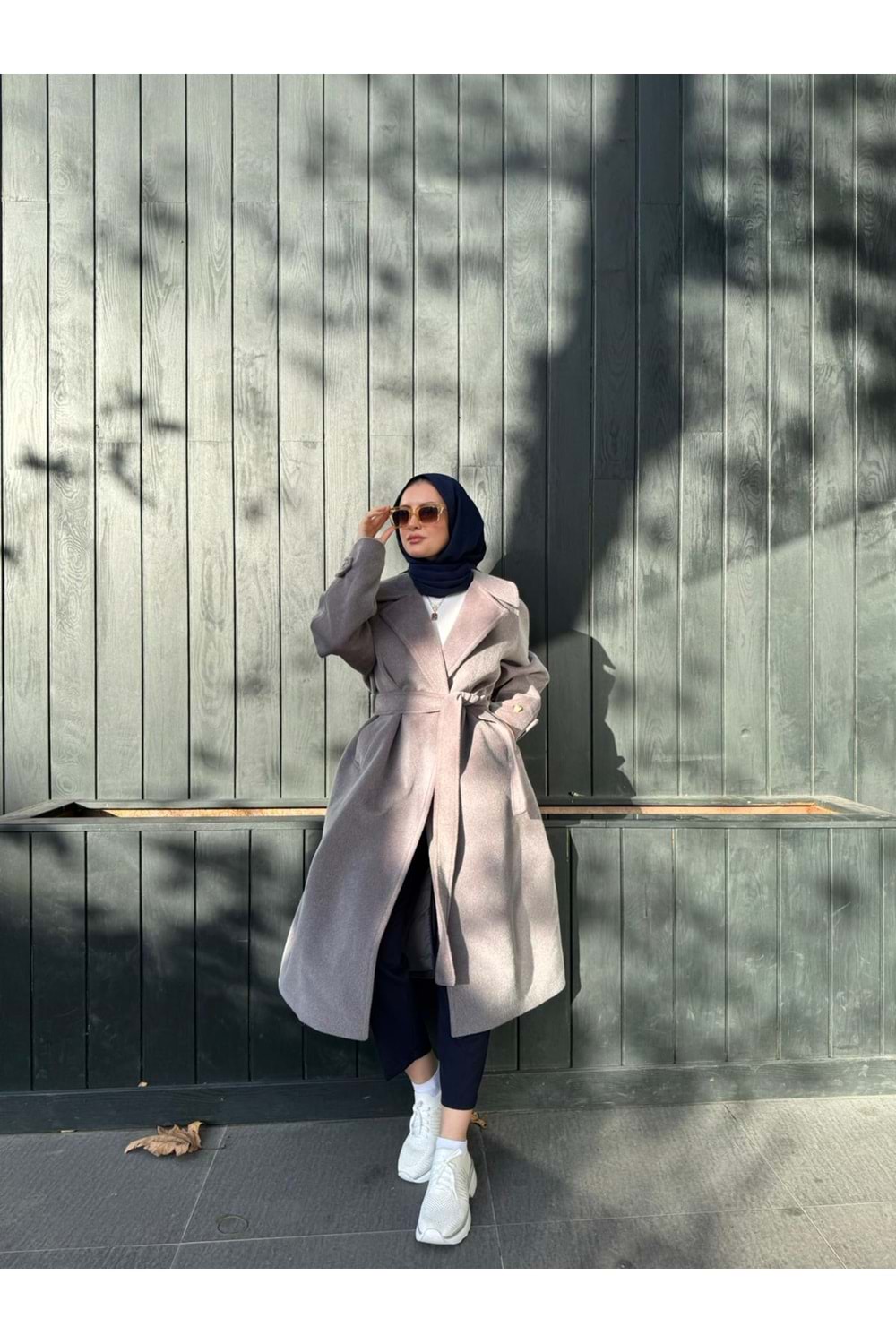 KUŞAKLI KAŞE KABAN - GRİ - STD