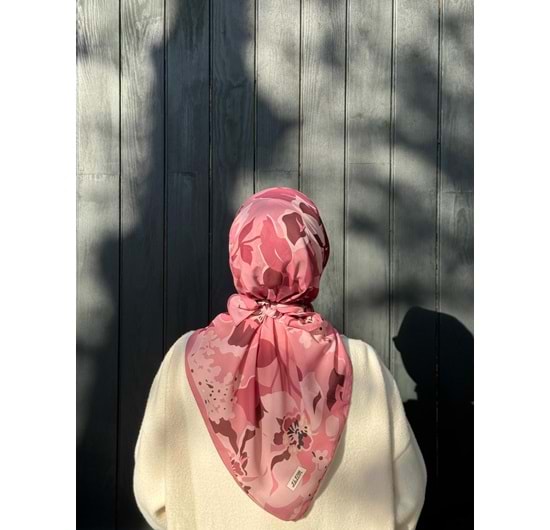 ÇİÇEK EŞARP - PEMBE - STD